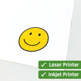 30 Sheets, Printable White Sticker Paper, Laser/Inkjet Printing - Matte, Letter Size (8.5" x 11") TownStix