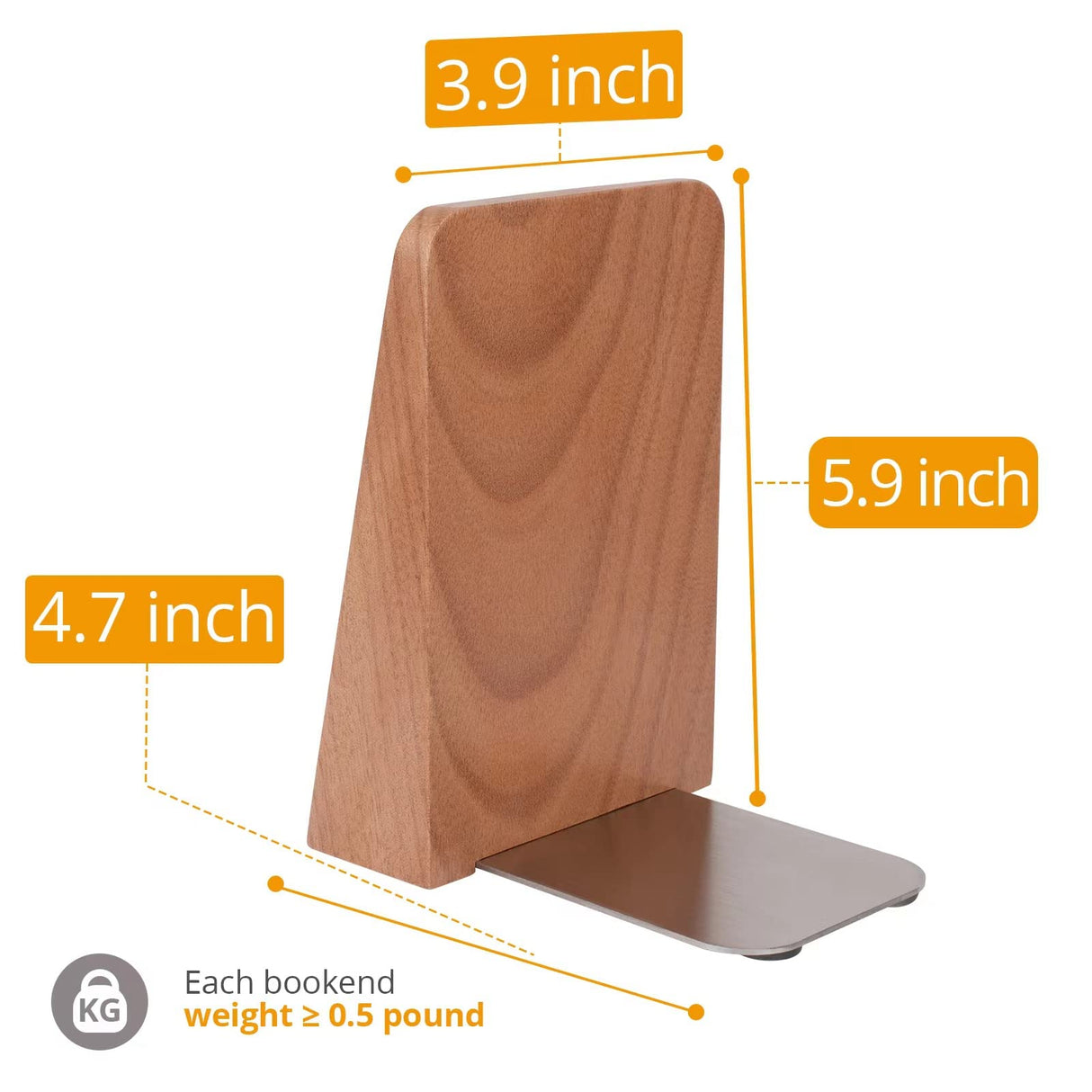 DRELIFAM Wood Handmade Heavy Duty Bookends for Shelves Decorative Book Ends to Hold Books for Office DRELIFAM