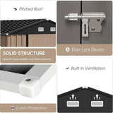 Garvee 10 x 8 FT Metal Storage Shed, Large Outdoor Storage Shed with Updated Frame Structure, Lockable Door and Air Vent, Utility Tool Storage House for Patio Garden Lawn Backyard, Brown Garvee