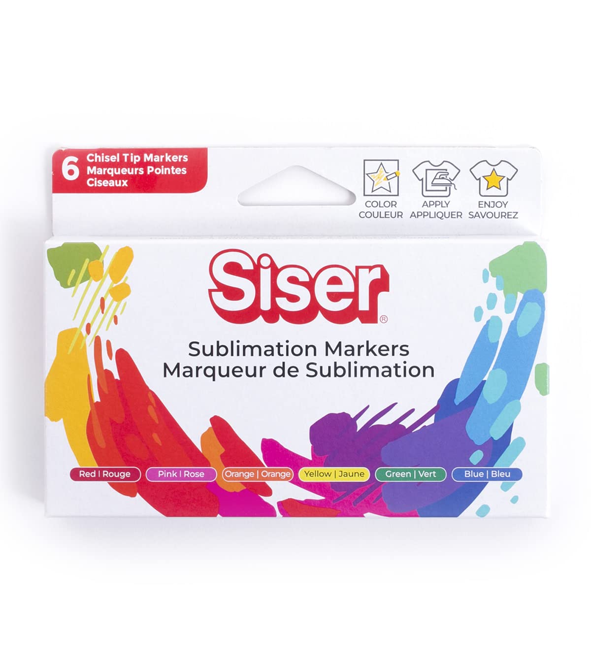 Siser Sublimation Markers - Iron-on Heat Transfer Markers for T-Shirts and Other Garments (Primary Pack)