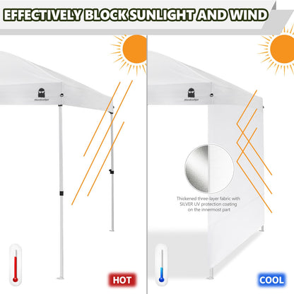 MordenApe Sunshade Sidewall for 10x10 Pop Up Canopy Gazebos Tent - Straight Leg, Instant Waterproof Canopy SunWall, 1 Pack Canopy Sidewall Only (Spliceable, White)