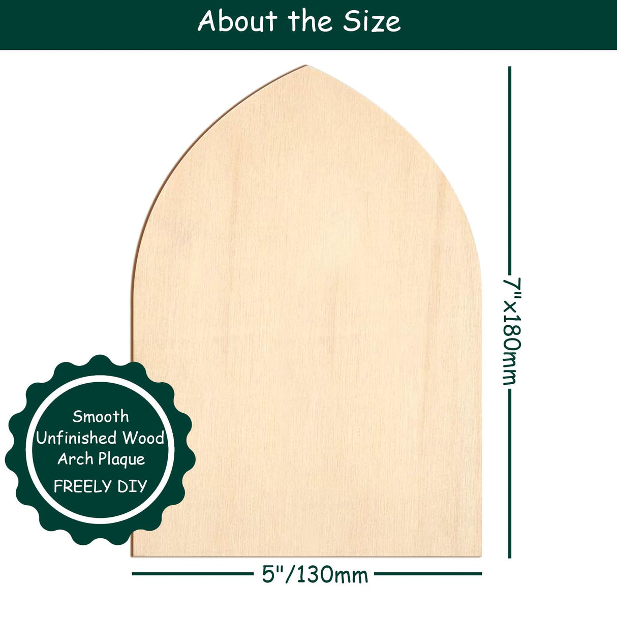 MineIdea 12 Pack Unfinished Gothic Arch Wood Plaque, 5" x 7" Unfinished Wood Arch Crafts DIY Wood Gothic Plaque, Unfinished Arch Wood Boards for Crafts DIY Wood Projects MineIdea