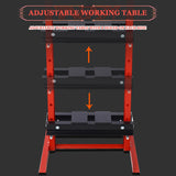 Tandagy 12 Ton Hydraulic Shop Press with Press Plates Heavy Duty Shop Press H-Frame Floor Mount Hydraulic Shop Press Adjustable Hydraulic Press (Red) Tandagy