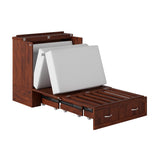 AFI, Southampton Murphy Bed Chest Twin XL with 6" Mattress, Storage Drawer & Built-in USB Charger, Walnut AFI