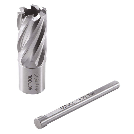 ACTOOL 13/16" Diameter × 1" Depth of Cut HSS ANNULAR Cutter with 3/4'' Weldon Shank ACTOOL