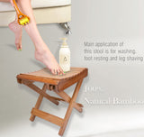 LOYPP Folding Bamboo Stool for Shower, Leg Shaving and Foot Rest, Natural Bamboo Folding Stool, Folding Bamboo Shower Seat, Fully Assembled, 12 Inch High LOYPP