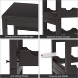 FoverOne 24-Bottle Wine Rack Freestanding Floor, 6-Tier Bamboo Wine Display Rack Storage Shelf with Table Top for Kitchen Dining Room Bar Cellar - Dark Brown FoverOne