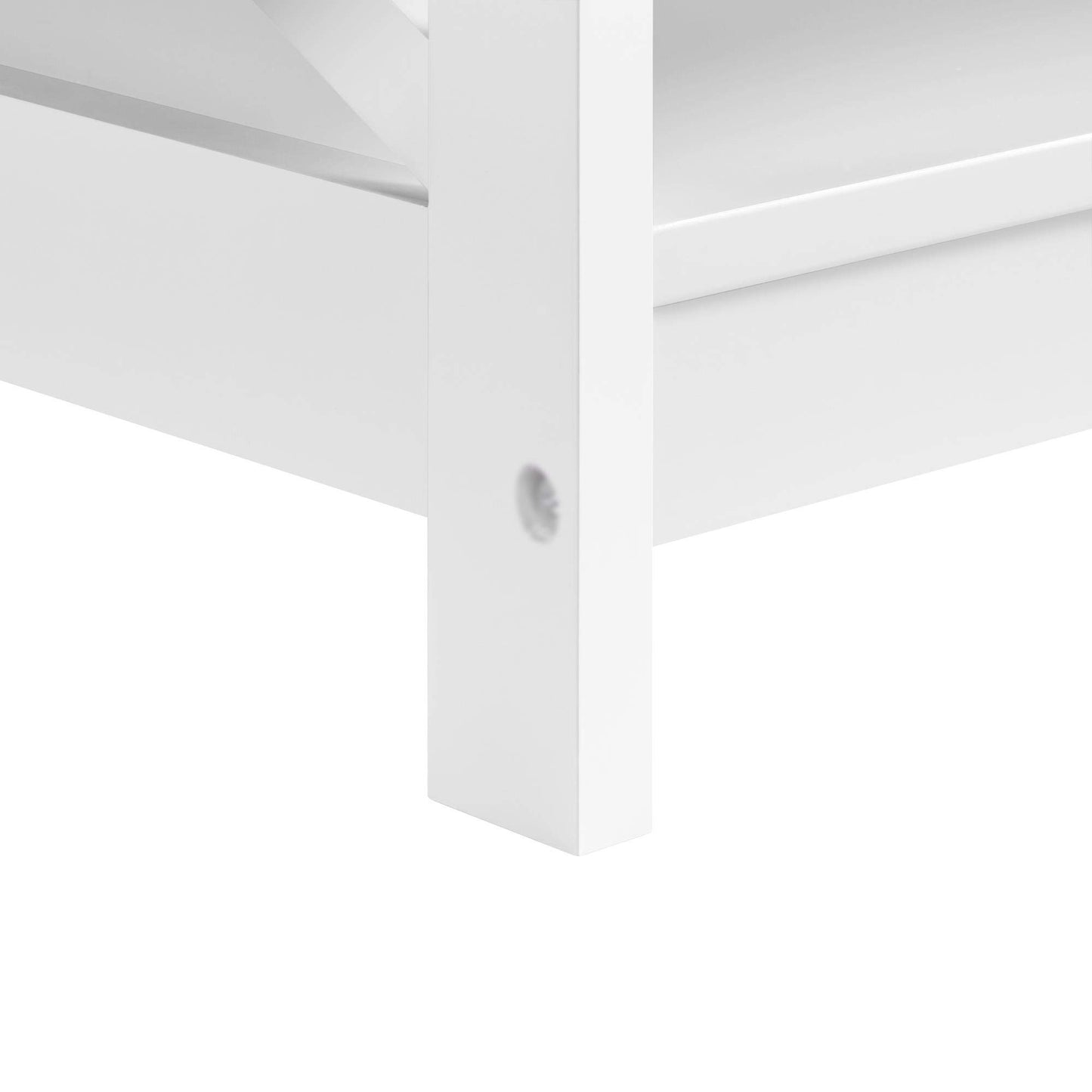 Yaheetech Wood 2-Tier White Coffee Table with Storage Shelf for Living Room, X Design Accent Cocktail Table, Simple Design Home Furniture, 39.5 x 21.5 x 18 Inches - WoodArtSupply