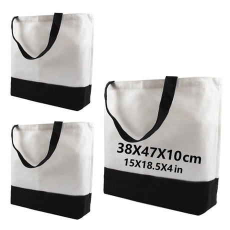 OKBA 3 pcs Sublimation Tote Bags,polyester tote bags for sublimation, blank canvas tote bags for DIY Crafting and Decorating 15 * 18.5 * 4 in OKBA