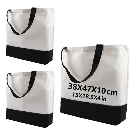 OKBA 3 pcs Sublimation Tote Bags,polyester tote bags for sublimation, blank canvas tote bags for DIY Crafting and Decorating 15 * 18.5 * 4 in