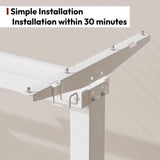 SANODESK Electric Standing Desk 48x24 Inch Height Adjustable Stand Up Desk Home Office Computer Workstation Sit Stand Home Office Desk with Splice Board (White Frame + White Top) SANODESK