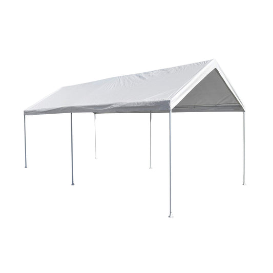 Caravan Canopy Domain Pro 150 10' x 15' Carport Shelter, White - WoodArtSupply