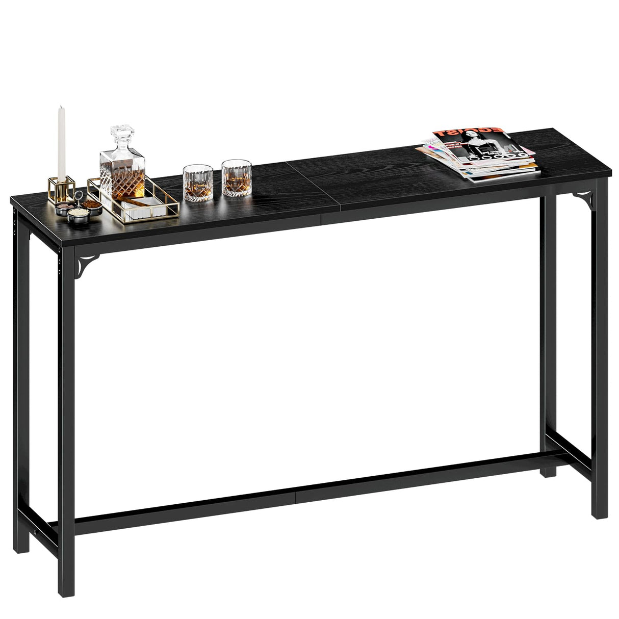 APPOLYN 63" Black Bar Table - Sleek High Top Dining & Pub Table for Stylish Interiors APPOLYN