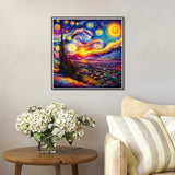 Lophomie Diamond Art Kits for Adults, 5D DIY Van Gogh Starry Night Diamond Painting Kits for Adults Beginners, Diamond Dots Kits Gem Arts Crafts for Home Wall Decor 14x14 Inch Lophomie