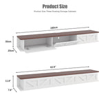 HedoAjim Floating TV Stand for 55 65 70 inch TV, Entertainment Center Media TV Console Shelf and Storage Drawers for Wall for Living Room Bedroom (White) HedoAjim