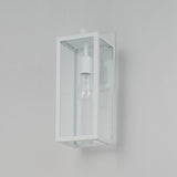 Globe Electric 44836 Bowery 1-Light Outdoor Indoor Wall Sconce, Matte White, Clear Glass Shade, Bulb Not Included Globe Electric