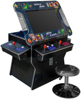 West State Gamerooms Cocktail Arcade Machine – Lift-Up Arcade Game Cabinet – Pre-Assembled 2 Player 3000 Retro Video Games Table with 26-Inch LCD Screen Track Ball and 2 Chrome Bar Stools West State Billiards