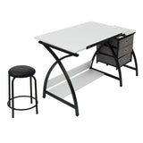 SD STUDIO DESIGNS 2 Piece Comet Craft Table | Angle Adjustable Top and Stool | Blue/Spatter Gray SD STUDIO DESIGNS