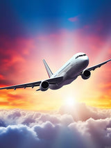 DIY 5D Diamond Painting Kits for Adults Airplane in Flight in The Sky at Sunset Airplane Diamond Painting Diamond Art Kits Gem Art Kits for Gift Home Wall Decor 12x16 inch EATUKYIC