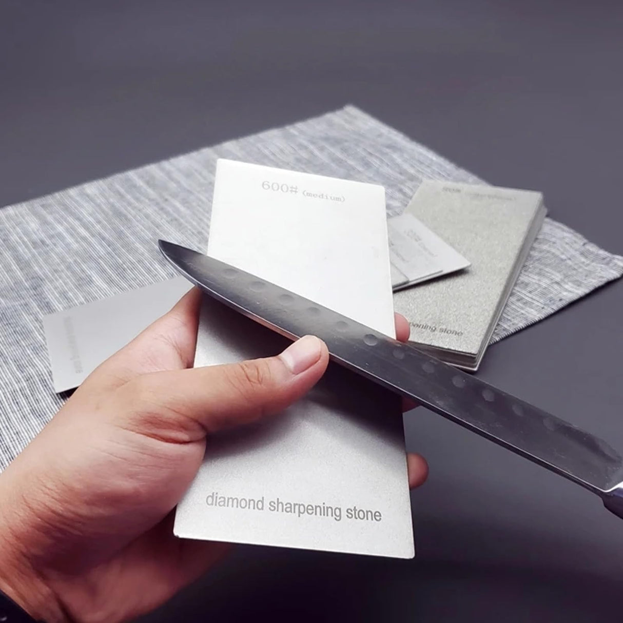 Diamond Sharpening Stone Set,Diamond Lapping Plate Coarse/Medium/Fine Grit Sharpener, Honing Whetstone for Kitchen, Sharpening Dull (150+400+600+800+1000+1500+2000) SUWAJUME