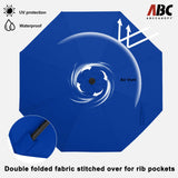 ABCCANOPY 9FT Outdoor Patio Umbrella, 8 Ribs Table Umbrella w/Crank for Easy Set Up, Suitable for Garden, Lawn, Deck & Backyard (Blue) ABCCANOPY