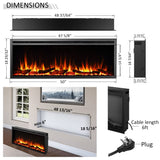 LegendFlame 50" W Austin in Wall Recessed & Wall Mounted Electric Fireplace (EF287A) Legend Flame