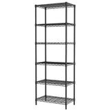 SINGAYE 6 Tier Adjustable Storage Shelf Wire Shelving Unit Metal Shelves Standing Closet Bathroom Organizers Pantry Kitchen Garage Laundry Room Organization Home Rack 12" D X 22" W X 69.5" H Black SINGAYE