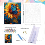 Natuyalo Paint by Number Kits for Adults Paint by Numbers for Adults Beginner, DIY Paint by Numbers for Ideal Gift Home Wall Decor (Butterfly on Sunflower, 16x20 Inch) Natuyalo