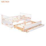 Harper & Bright Designs Full Size Daybed with Twin Size Trundle and 3 Storage Drawers, Wood Full Captain’s Bed with Trundle Bed, Full Platform Bed Great for Kids Guests Sleepovers (White) Harper & Bright Designs