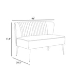 COSTAELM Alaia 46" Contemporary Wide Upholstered Velvet Loveseat Sofa Couch with Golden Metal Legs for Living Room, Black Costaelm