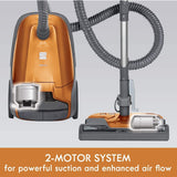 Kenmore 81214 200 Series Pet Friendly Lightweight Bagged Canister Vacuum with HEPA, 2 Motor System, and 3 Cleaning Tools-Orange Kenmore