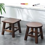 XDSTOOL Solid Wood Stool 10 inch Wooden Stool for Kids Small Short Stool Shoe Changing Step Stool Round (Brown Round) XDSTOOL