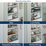 Sauder Cottage Road Book Shelf, Bookshelf with Storage, Library Bookcase with Doors and Adjustable Shelves, in Soft White Finish Sauder