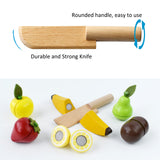 PairPear Wooden Play Food Cutting Fruit Set - Wooden Toys for Toddlers Toy Food Play Kitchen Accessories PairPear