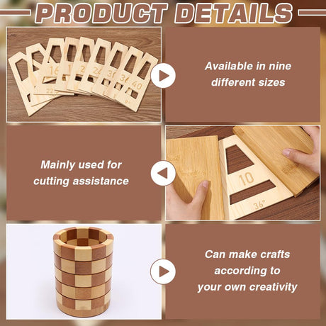 BENECREAT 9PCS Segmented Bowl Wedgies, Almond White Trapezoidal Segmented Bowl Wedge Tool Set for Segmented Bowl Making Jig, Sled, Wood Turning, 5mm Thick BENECREAT