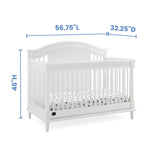 Delta Children Simmons Kids Juliette 6-in-1 Convertible Crib with Toddler Rail, Greenguard Gold Certified, Bianca White Delta Children