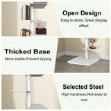 LXSEHN 9 Tier Metal Spine Bookshelf Tower, Adjustable Vertical Spine Book Tower Floor, Metal Vertical Bookshelf for Study Room,Living Room,Office,Bedroom (White) LXSEHN