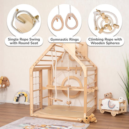 Woodandhearts indoor playground Made in EU indoor jungle gym, kids indoor playground climbing gym, kids jungle gym indoor, indoor gym for kids wooden jungle gym indoor 1-6 years