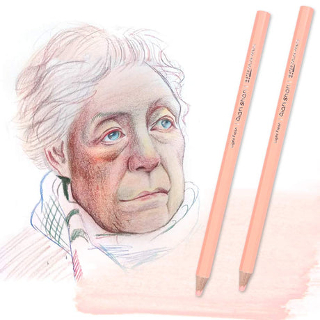 qianshan 2Pcs Flesh Light Color Watercolor Pencils Skin Tone Lead Core Pencil for Portrait Comic Adult Coloring Books Artist Coloring Drawing Sketching Blending qianshan