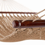 Lazy Daze Hammocks 10.5 FT Double 2 Person Caribbean Rope Hammock, Hand Woven Polyester Hammock with Spreader Bars, for Outside Outdoor Backyard Patio Poolside,450 LBS Capacity, Tan Lazy Daze Hammocks