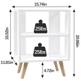 Aenuert Night Stand, White Kids Nightstand, Modern End Table with Open Storage, 2-Tier Nursery Bedside Table for Small Space, Living Room, Bedroom Aenuert