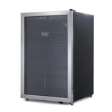 BLACK+DECKER 4.4 Cu. Ft. Beverage Cooler, Beverage Fridge with Double Pane Glass Door, Drink Fridge and Beverage Refrigerator with 160-Can Capacity for Home Bar and Home Office with LED Display BLACK+DECKER