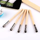 GTHER 5PCS Wooden Pencil Extender, Adjustable Art Pencil Lengthener, Holder with Aluminum Handle for Colored Pencils & Crayons GTHER