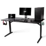 TOPSKY Gaming Desk Large Surface 63’’x31.5’’ with Cup Holder, Headphone Hook and Cable Management (Black) TOPSKY