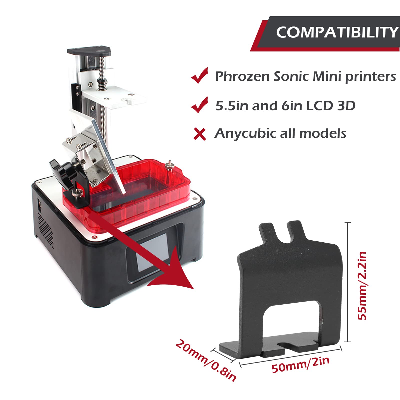 3D Printer Drip Holder, 3D Printer Drip Stand Resin Vat, UV Resin Pallet Bracket, for Sonic Mini and Most 5.5in 6in LCD 3D Printers - WoodArtSupply