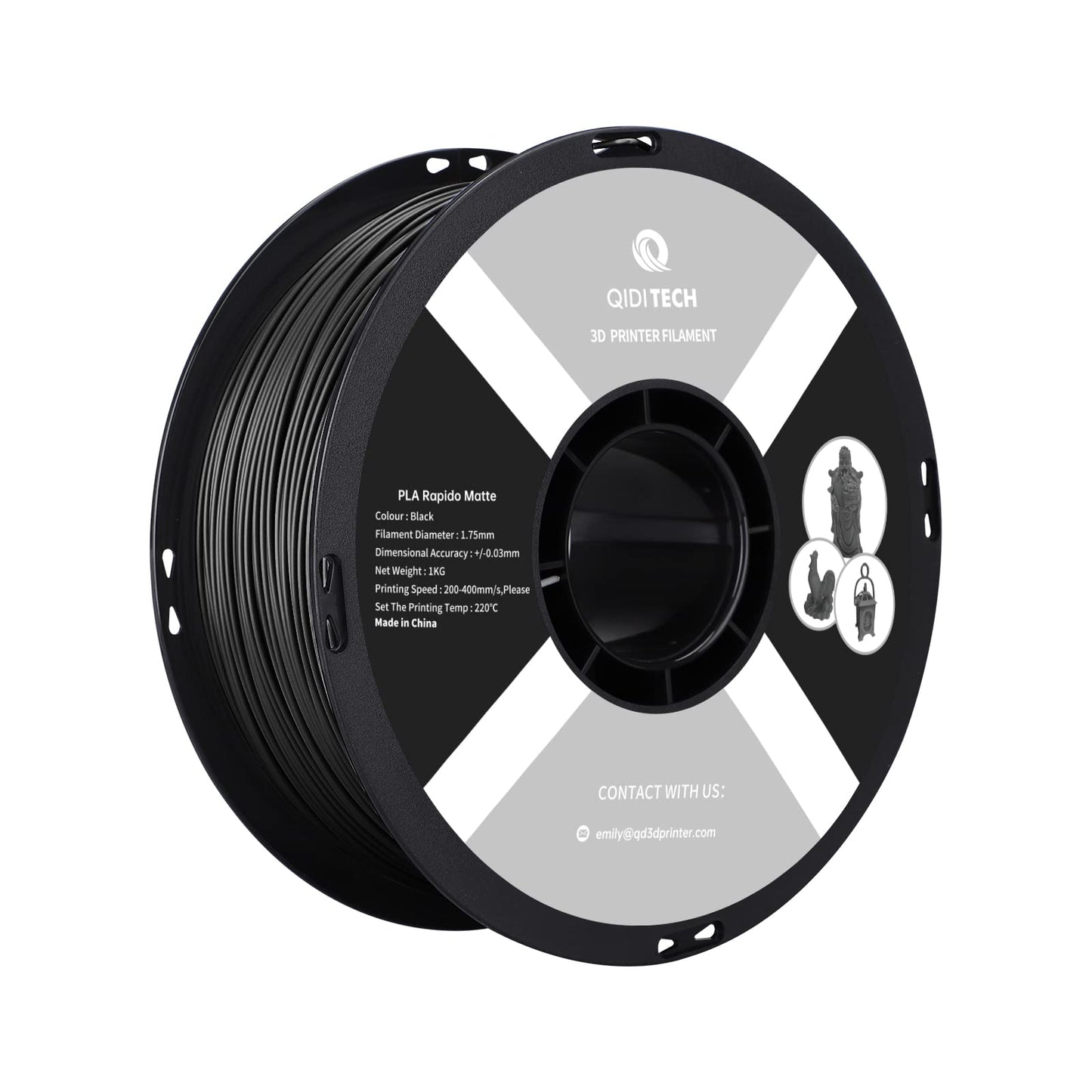 R QIDI TECHNOLOGY Matte PLA Filament 1.75mm, 3D Printer Filament PLA Rapido Matte 1kg Spool (2.2lbs), Suitable for Hyper Speed Printing, 3D Printing Filament Fit Most FDM 3D Printers, Matte B - WoodArtSupply