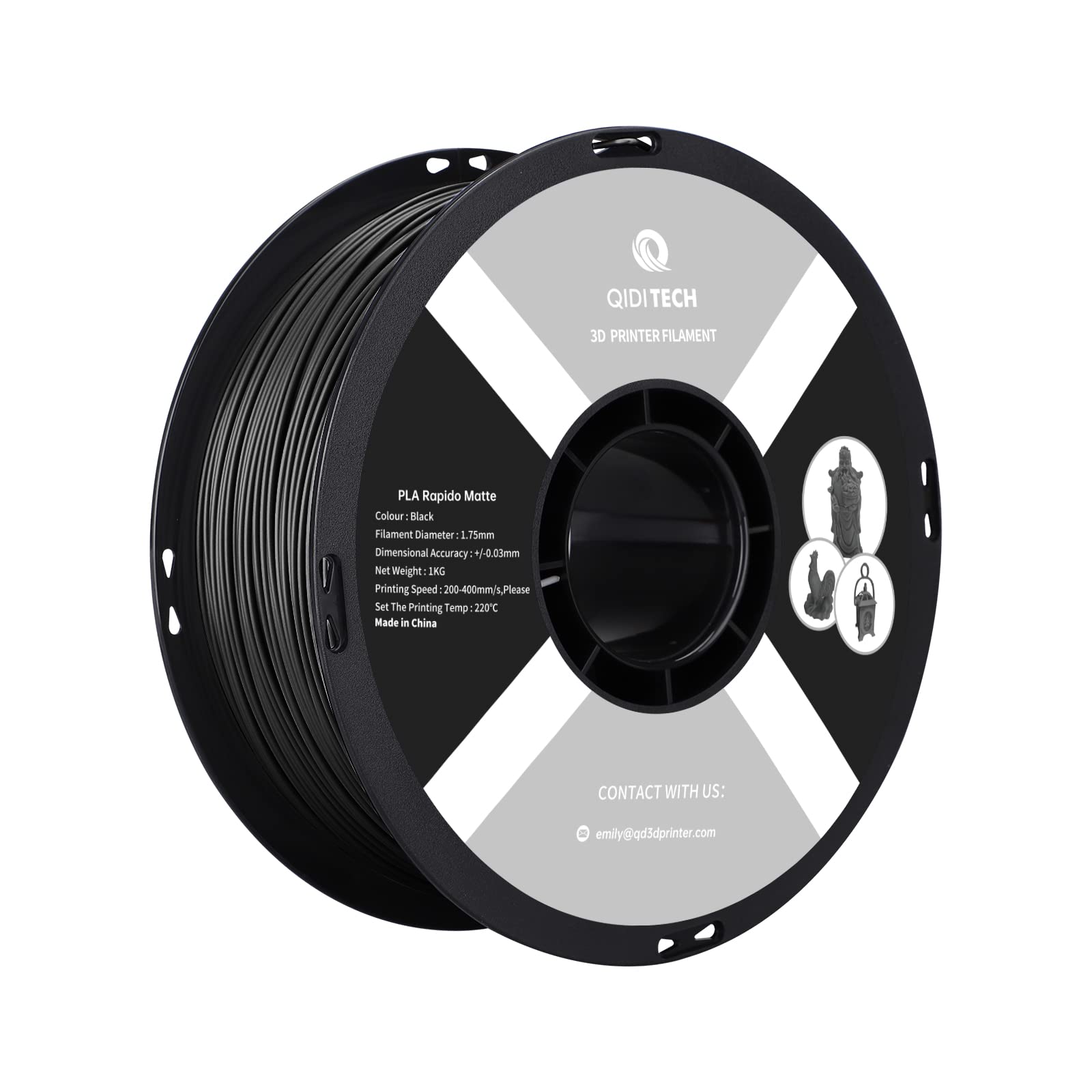 QIDI X-PLUS3 3D Printer Bundle Comes with 3kg of QIDI PLA Matte Rapido Filament, Including Black, White and Navy - WoodArtSupply