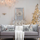 PSDWETS Christmas Pillow Covers 18x18 Set of 4 Christmas Decorations Snowman Deer Christmas Tree Winter Holiday Decor Throw Cushion Case for Home Couch PSDWETS