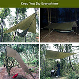 Sunyear Hammock Camping with Rain Fly Tarp and Net, Portable Camping Hammock Double Tree Hammock Outdoor Indoor Backpacking Travel & Survival, 2 Tree Straps,100% Waterproof Green Bundle Sunyear