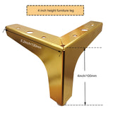 M MIMHOOY 4 Inch Furniture Legs, Set of 4 Metal Furniture Legs Modern Triangle Feet Luxury Gold for Sofa Cabinet Cupboard Couch Chair Ottoman M MIMHOOY